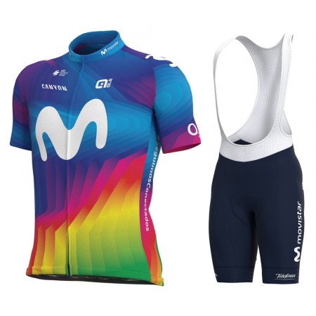 Tenue Maillot + Cuissard à Bretelles 2021 Movistar Team N004